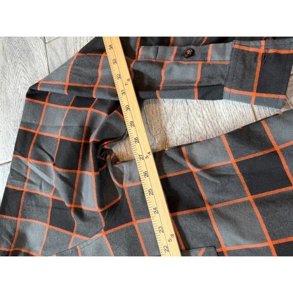 Dixxon Flannel Heritage Shirt Mens 2X Black Orange Plaid XXL D-Tech Long Sleeve - Picture 4 of 12